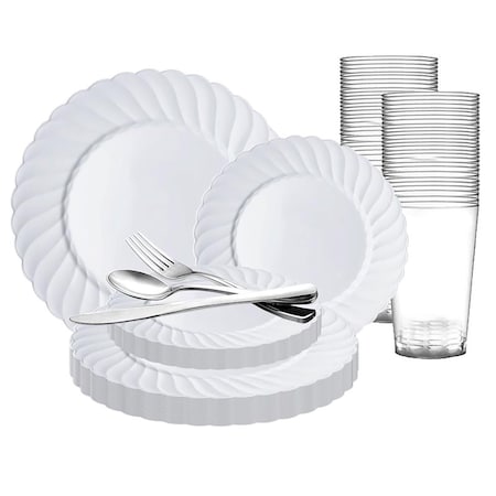 Smarty Had A Party White Flair Plastic Wedding Value Set, 864PK 210WVS144